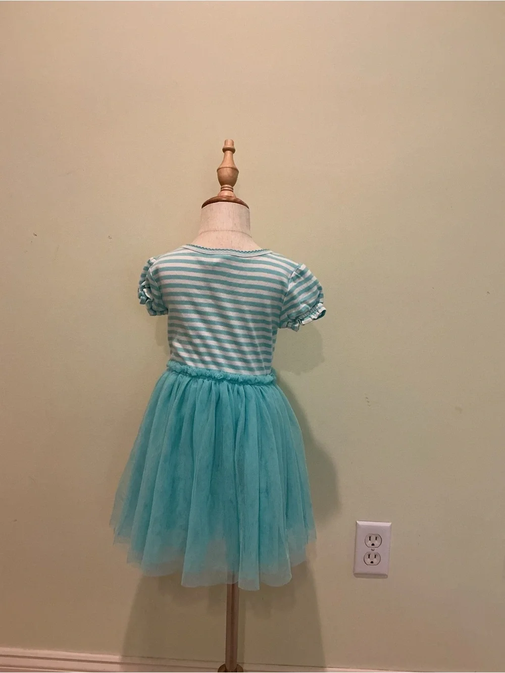 Gymboree Aqua Striped Tulle Dress